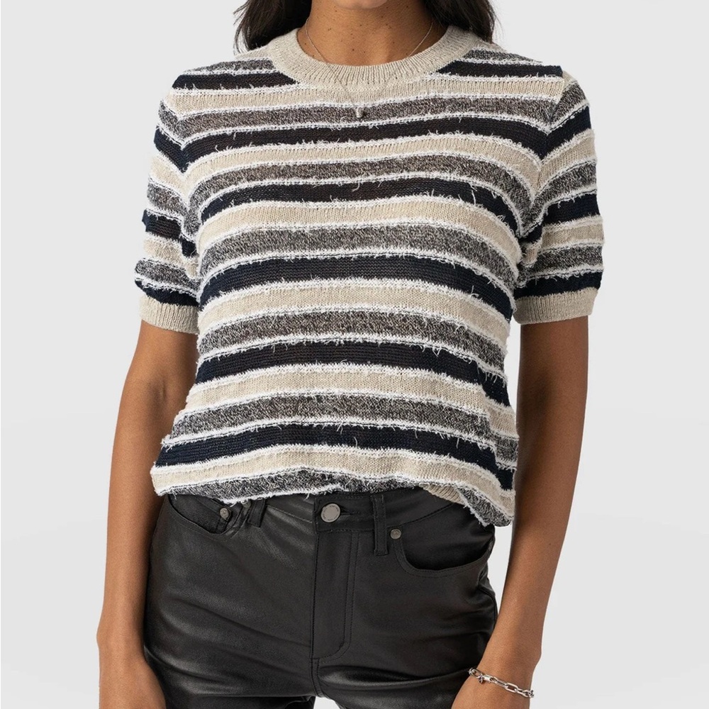 Saint + Sofia Fearne Knit Tee in Blue Stripe Size S